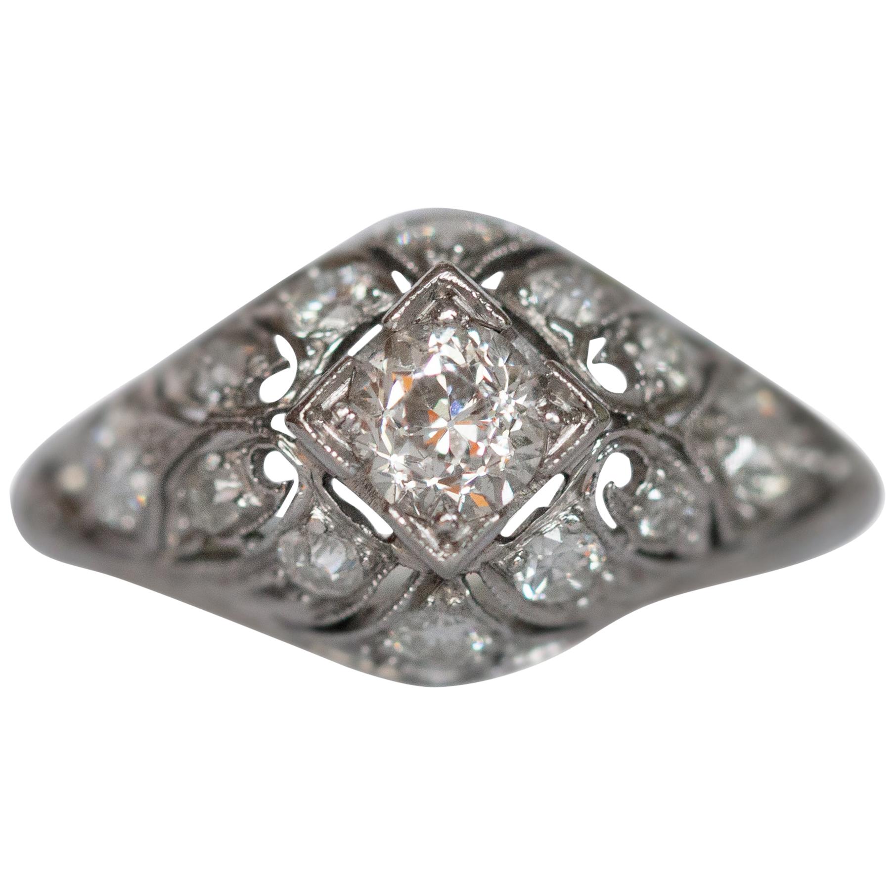 .40 Carat Diamond Platinum Engagement Ring For Sale