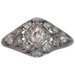 Antique .40 Carat Diamond Platinum Engagement Ring