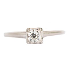 Antique .40 Carat Diamond Platinum Orange Blossom Engagement Ring