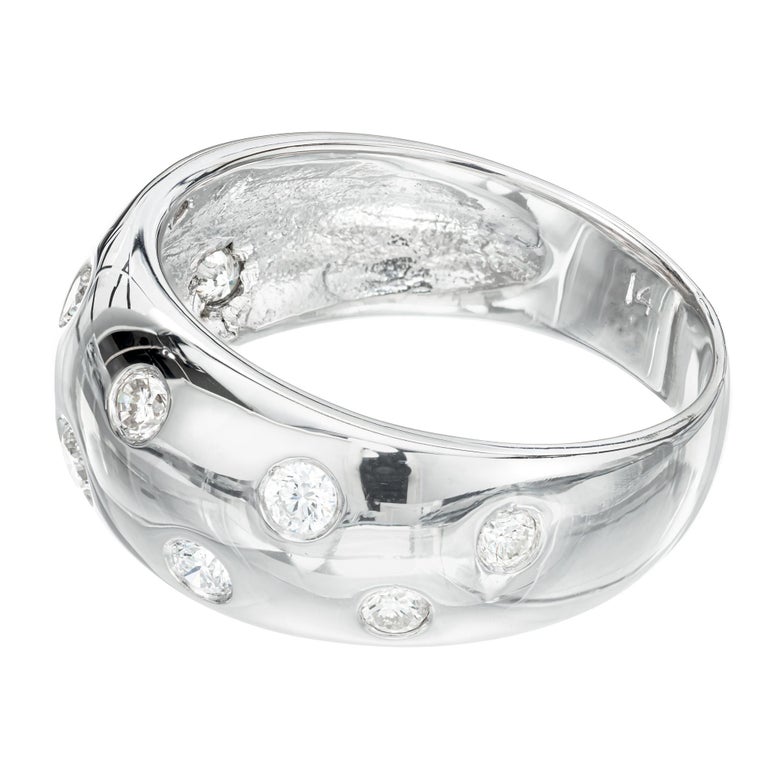 Women's .40 Carat Diamond White Gold Dome Band Ring  For Sale