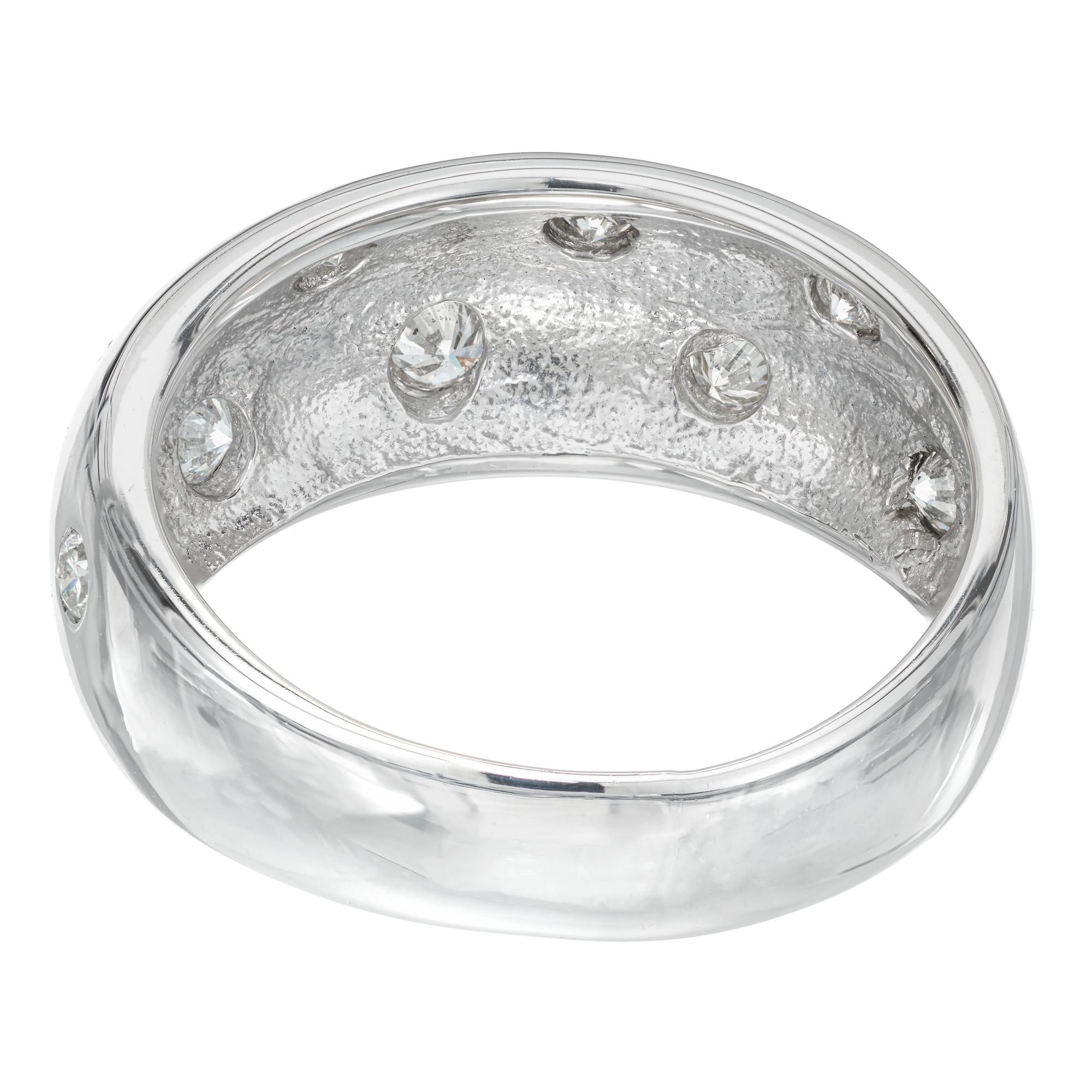 Women's .40 Carat Diamond White Gold Dome Band Ring  For Sale