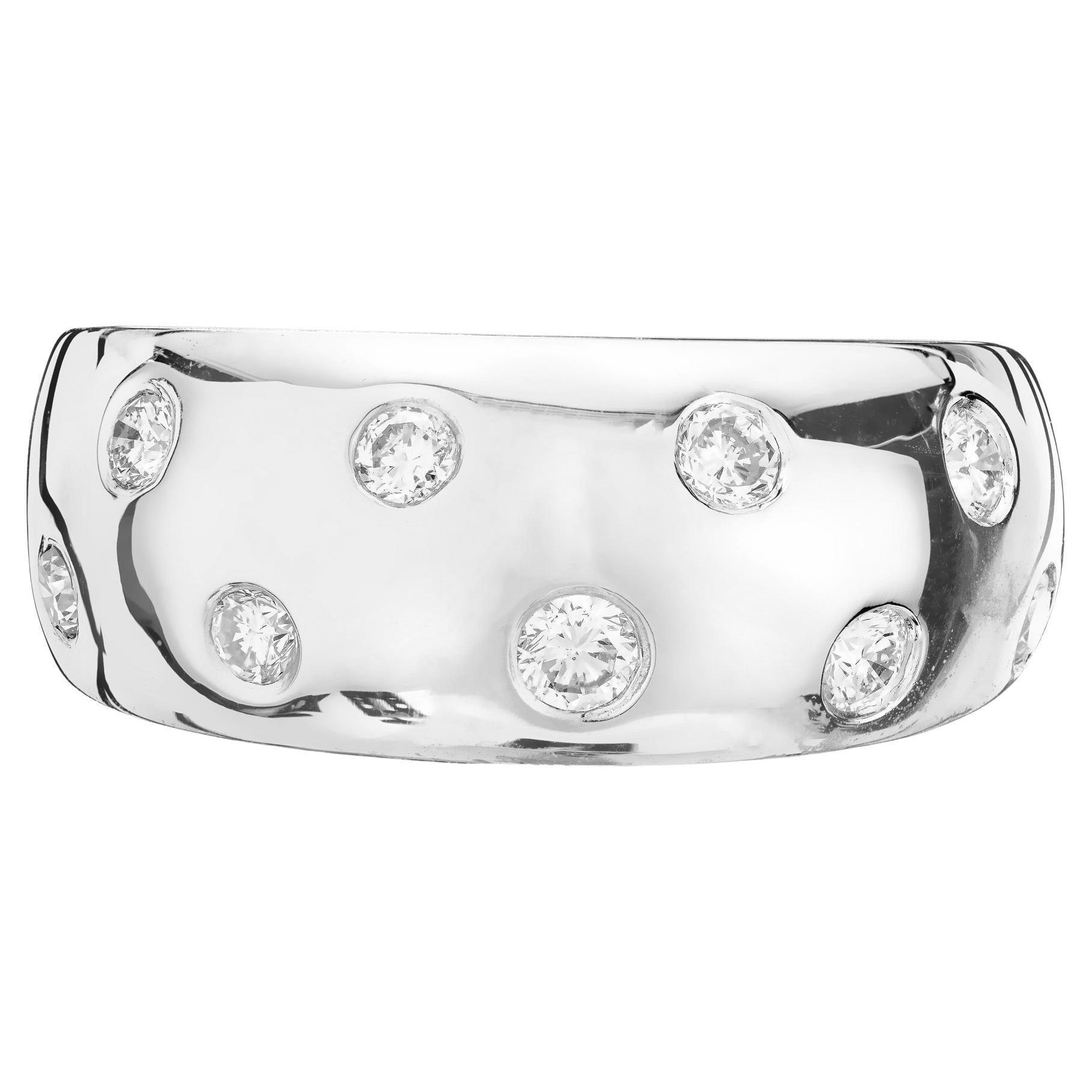 .40 Carat Diamond White Gold Dome Band Ring 