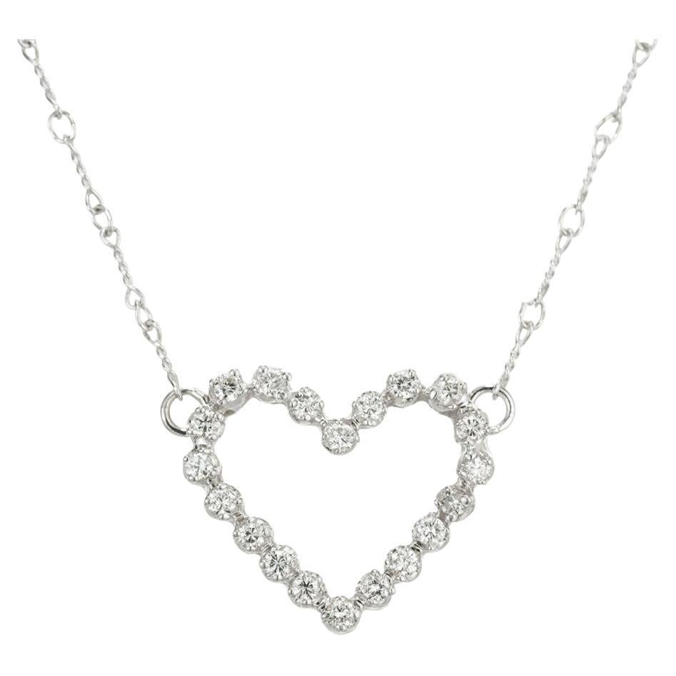 .40 Carat Diamond White Gold Pendant Necklace