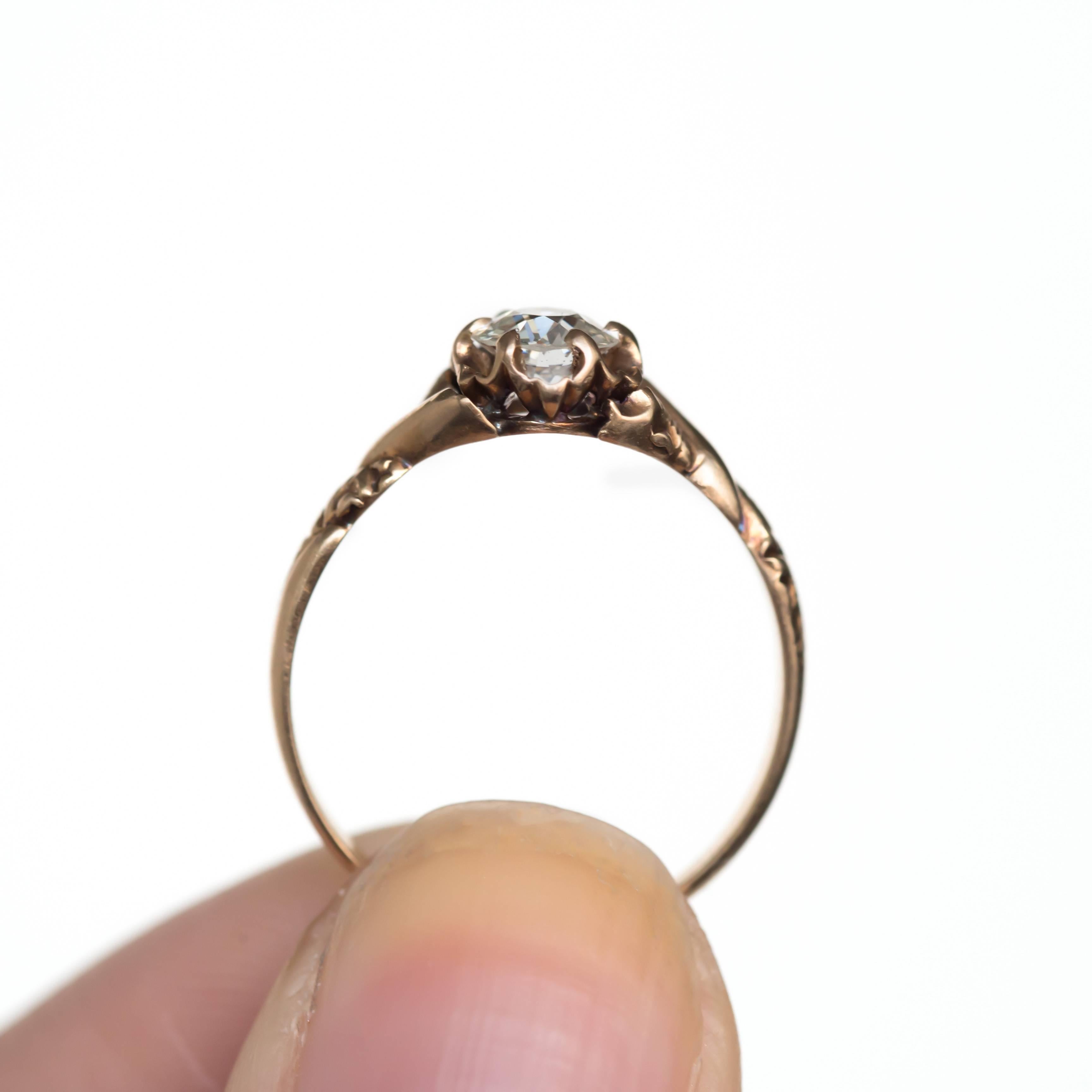 Late Victorian .40 Carat Diamond Yellow Gold Engagement Ring