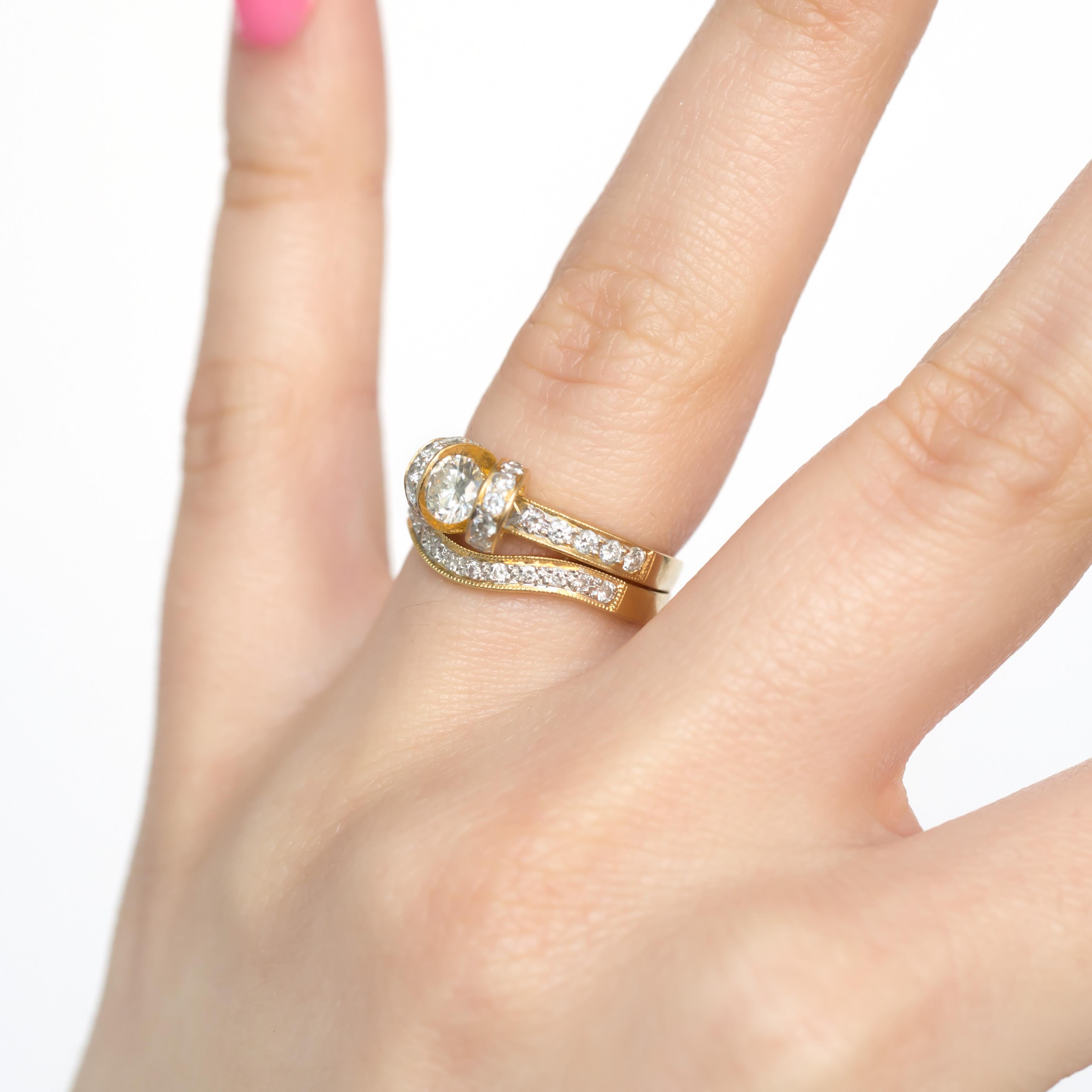 Women's or Men's .40 Carat Diamond Yellow Gold Engagement Ring