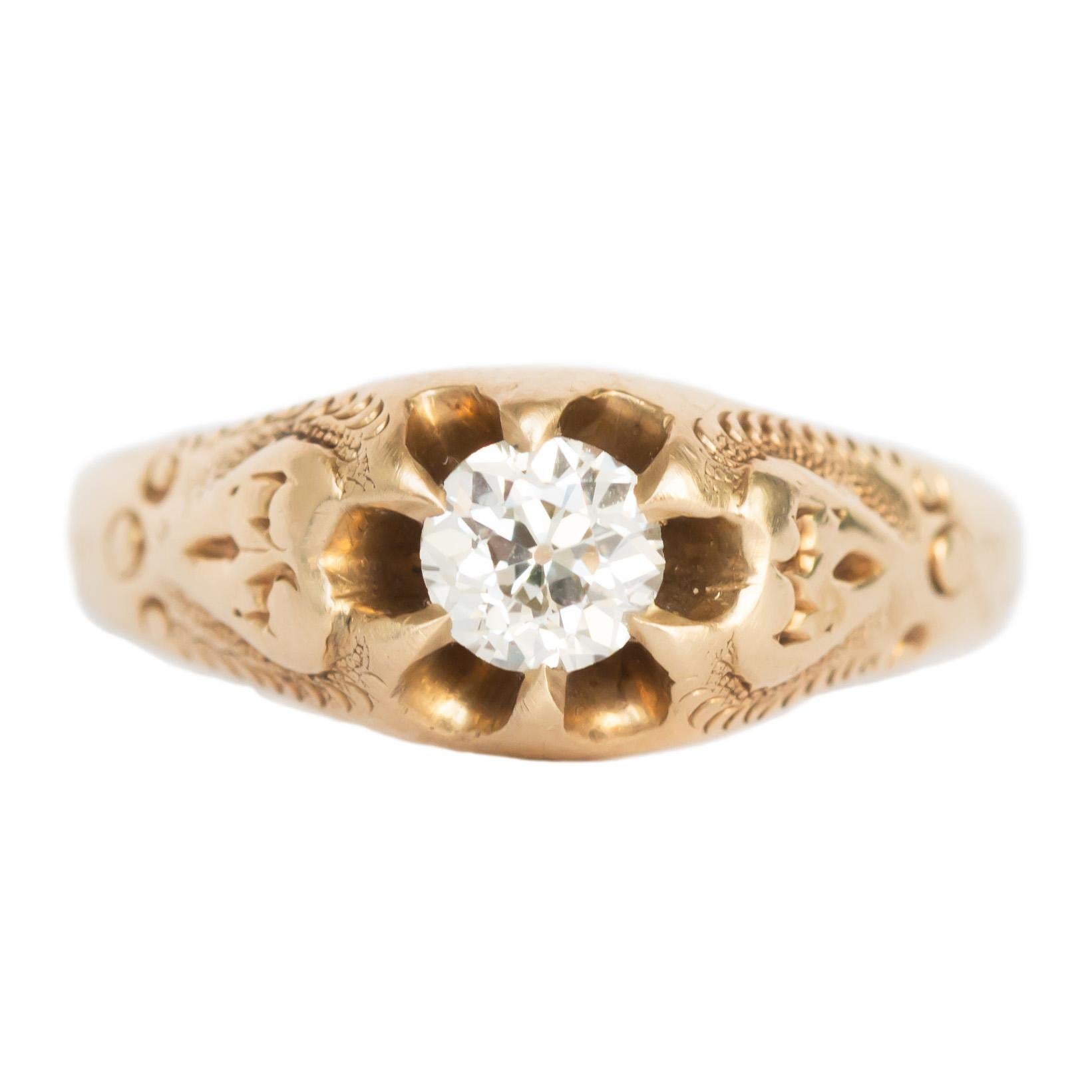 .40 Carat Diamond Yellow Gold Engagement Ring For Sale