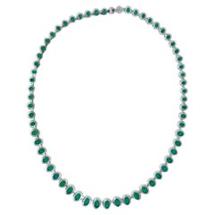 40 Carat Emerald Cut Diamond Platinum Necklace