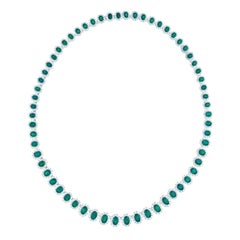 40 Carat Emerald Cut Diamond Platinum Necklace