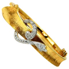.40 Carat Natural Diamonds Bangle Bracelet Vintage 14 Karat