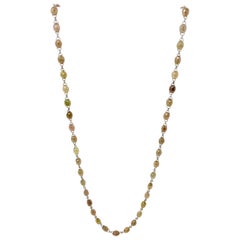 Collier de perles de diamants multicolores fantaisie naturels de 40 carats en or 18 carats