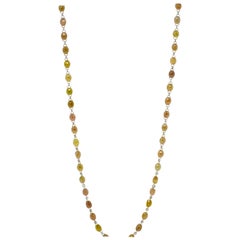 Collier de perles de diamants multicolores fantaisie naturels de 40 carats en or 18 carats