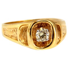 .40 Carat Natural Yellow Diamond Solitaire Men's Ring 14 Karat