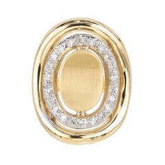 .40 Carat Round Diamond 18k Yellow White Gold Halo Cocktail Ring