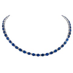 40 Carat Sapphire and Diamond Necklace