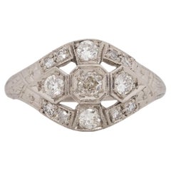 Antique .40 Carat Total Weight Art Deco Diamond Platinum Engagement Ring