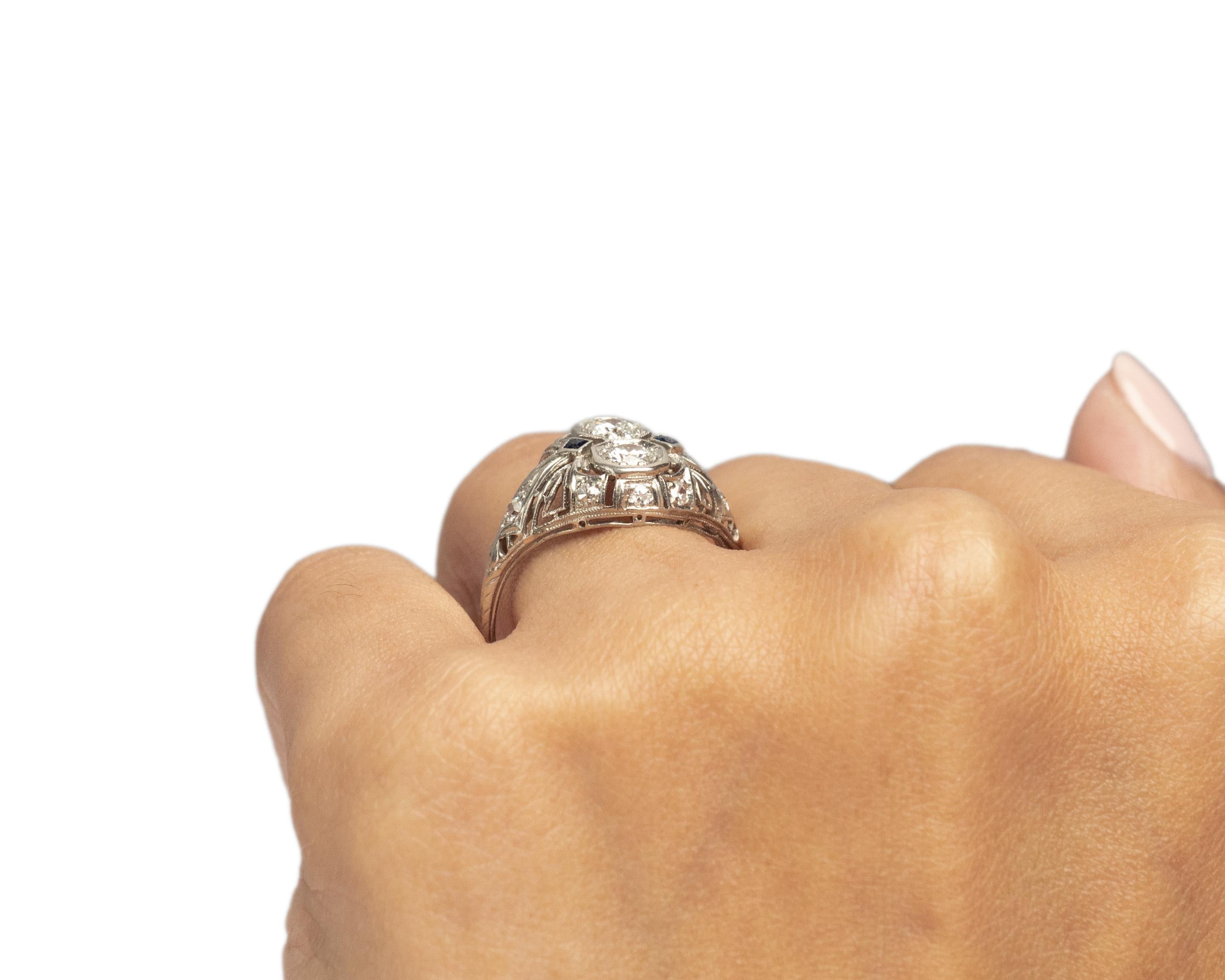 Art Deco .40 Carat Total Weight Diamond Platinum Engagement Ring