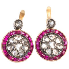 .40 Carat Total Weight Diamond Yellow Gold Earrings