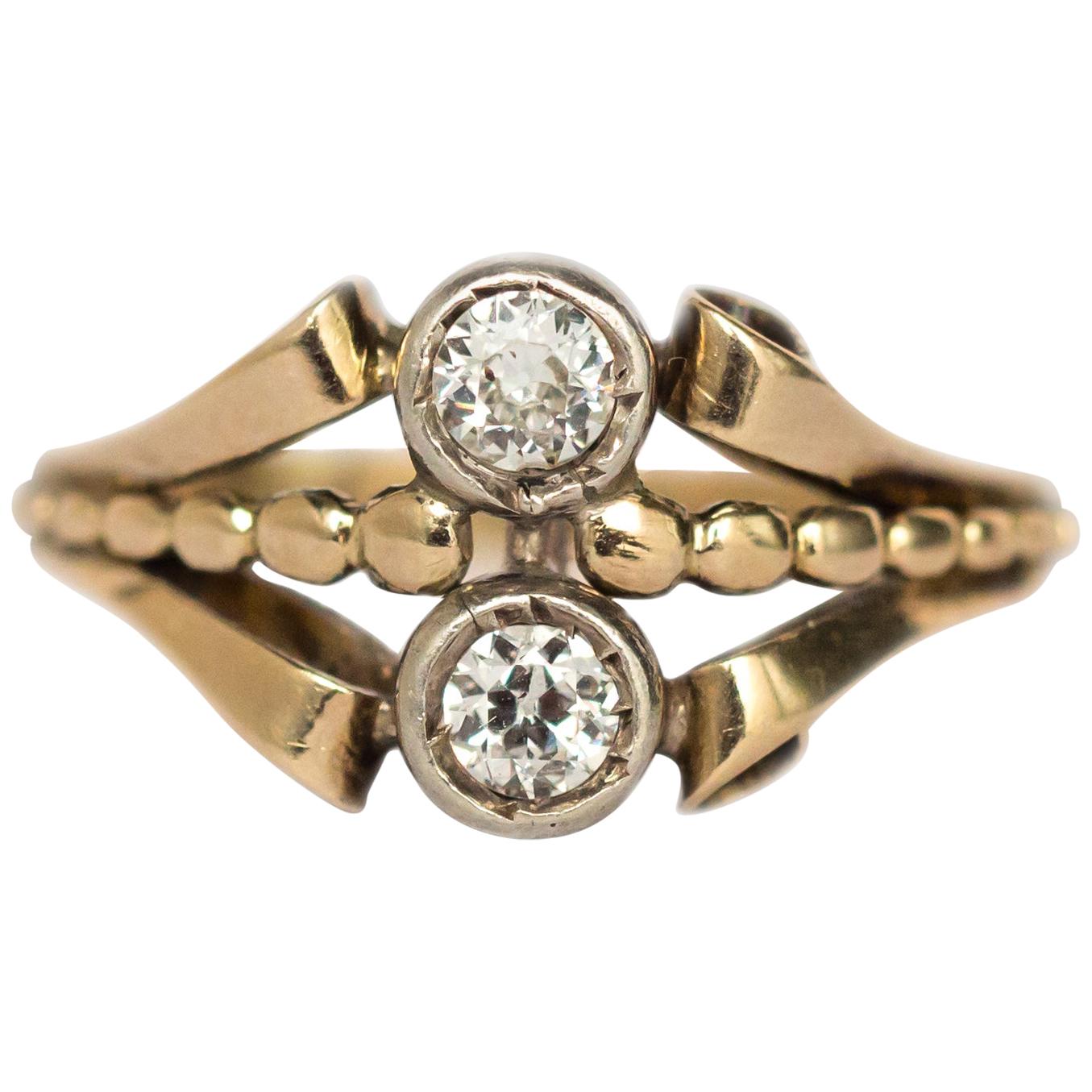 .40 Carat Total Weight Diamond Yellow Gold Engagement Ring