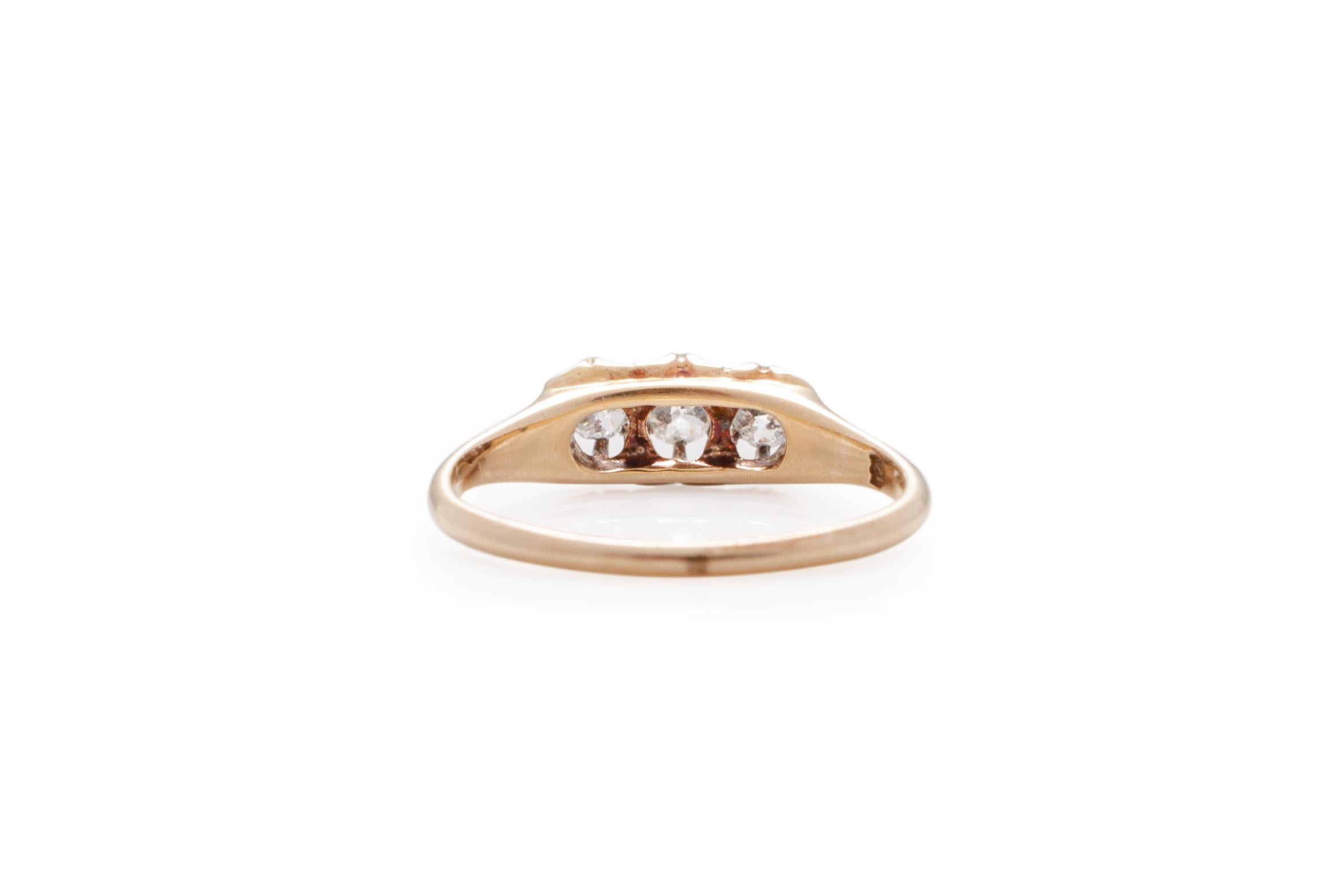 .40 Carat Total Weight Edwardian Diamond 14 Karat Yellow Gold Engagement Ring In Good Condition For Sale In Atlanta, GA