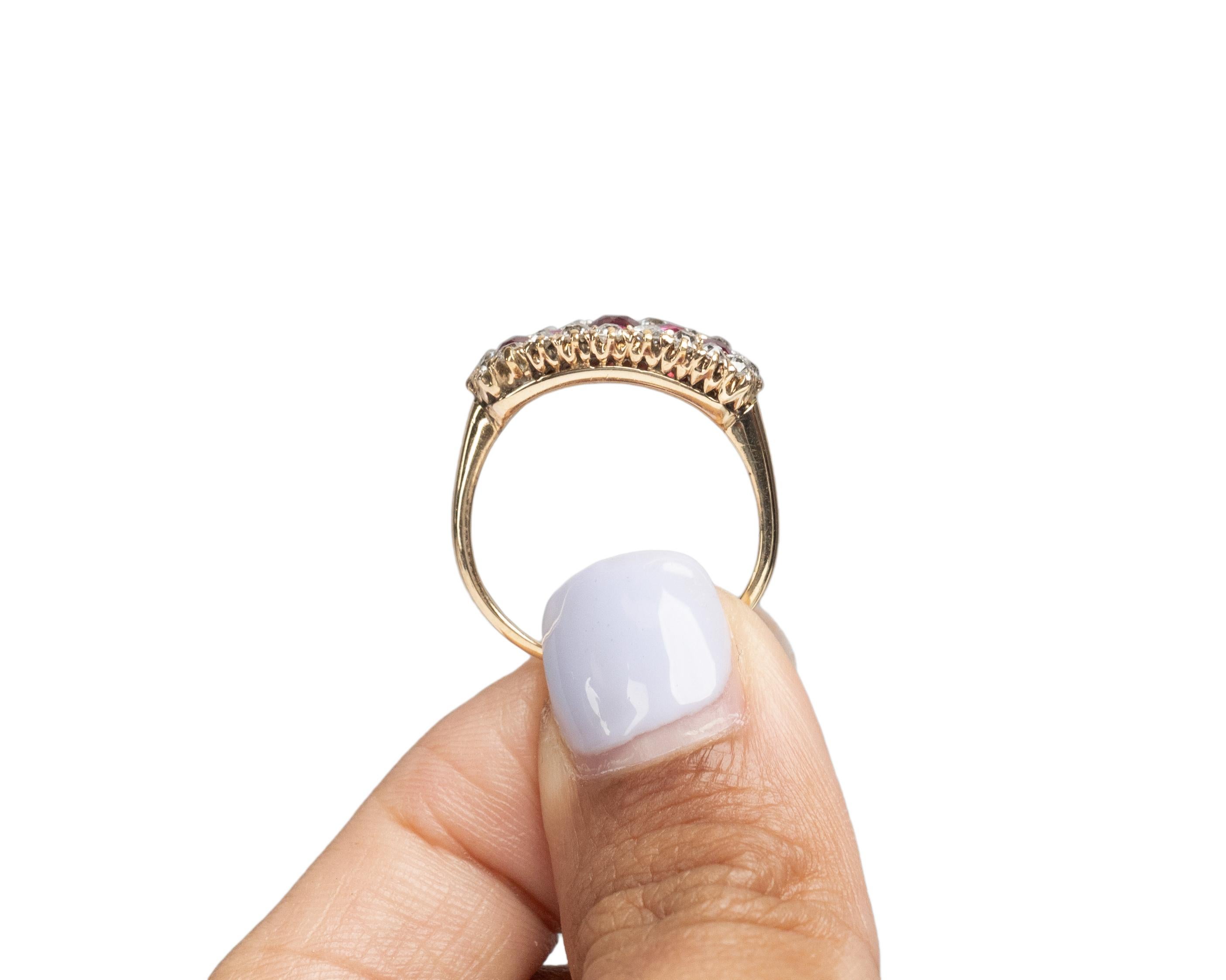 .40 Carat Total Weight Edwardian Diamond 14 Karat Yellow Gold Engagement Ring For Sale 2