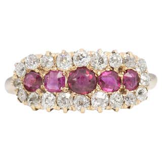 .40 Carat Total Weight Ruby Yellow Gold Engagement Ring For Sale at ...