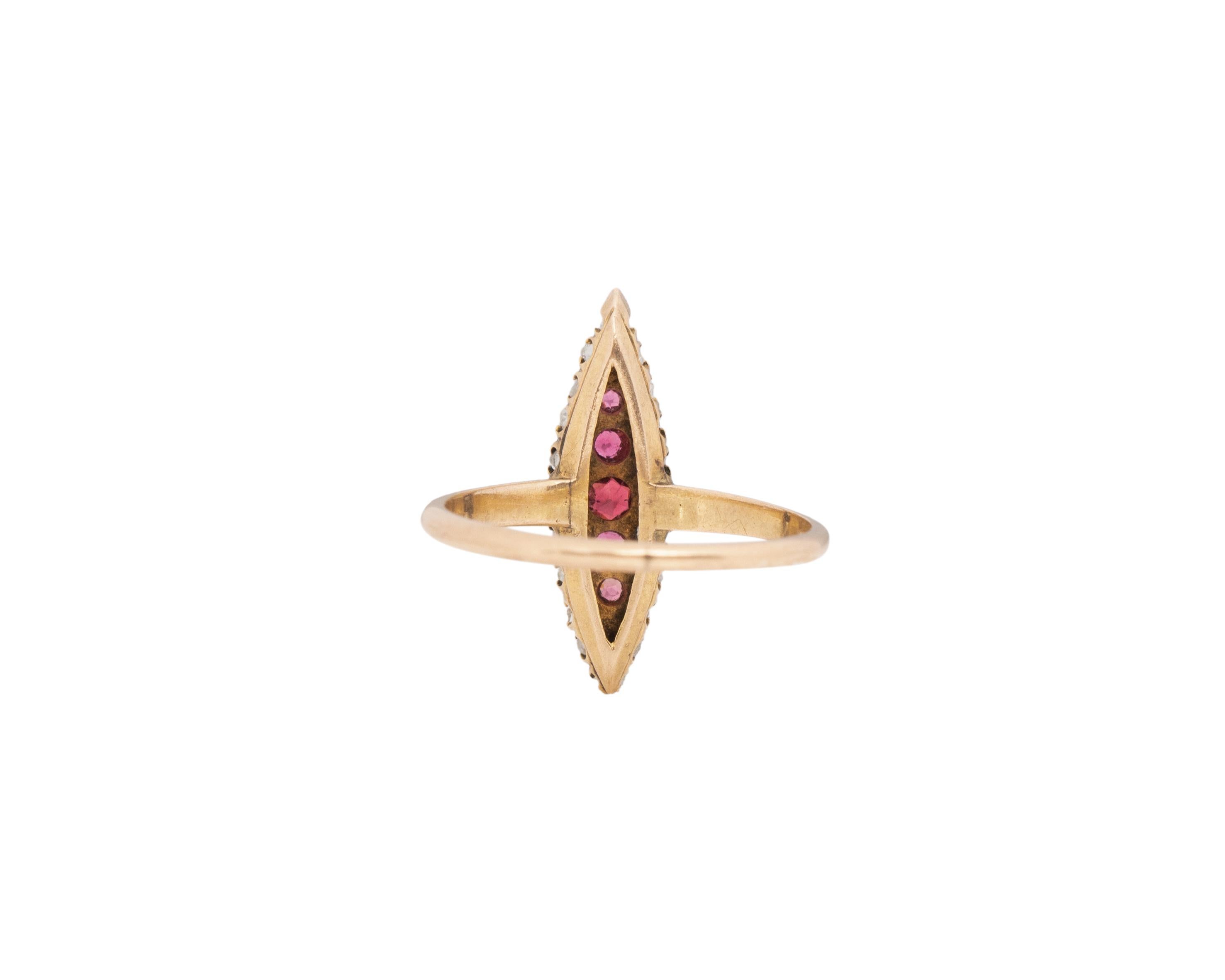 Victorian .40 Carat Total Weight Rose Cut Diamond Cocktail Ring For Sale