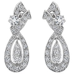 4.0 Carat 'Total Weight' Round Brilliant Diamond Earrings in Platinum