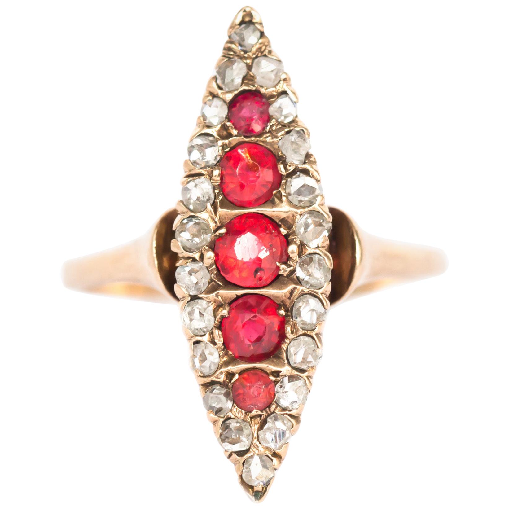 .40 Carat Total Weight Ruby Yellow Gold Engagement Ring For Sale