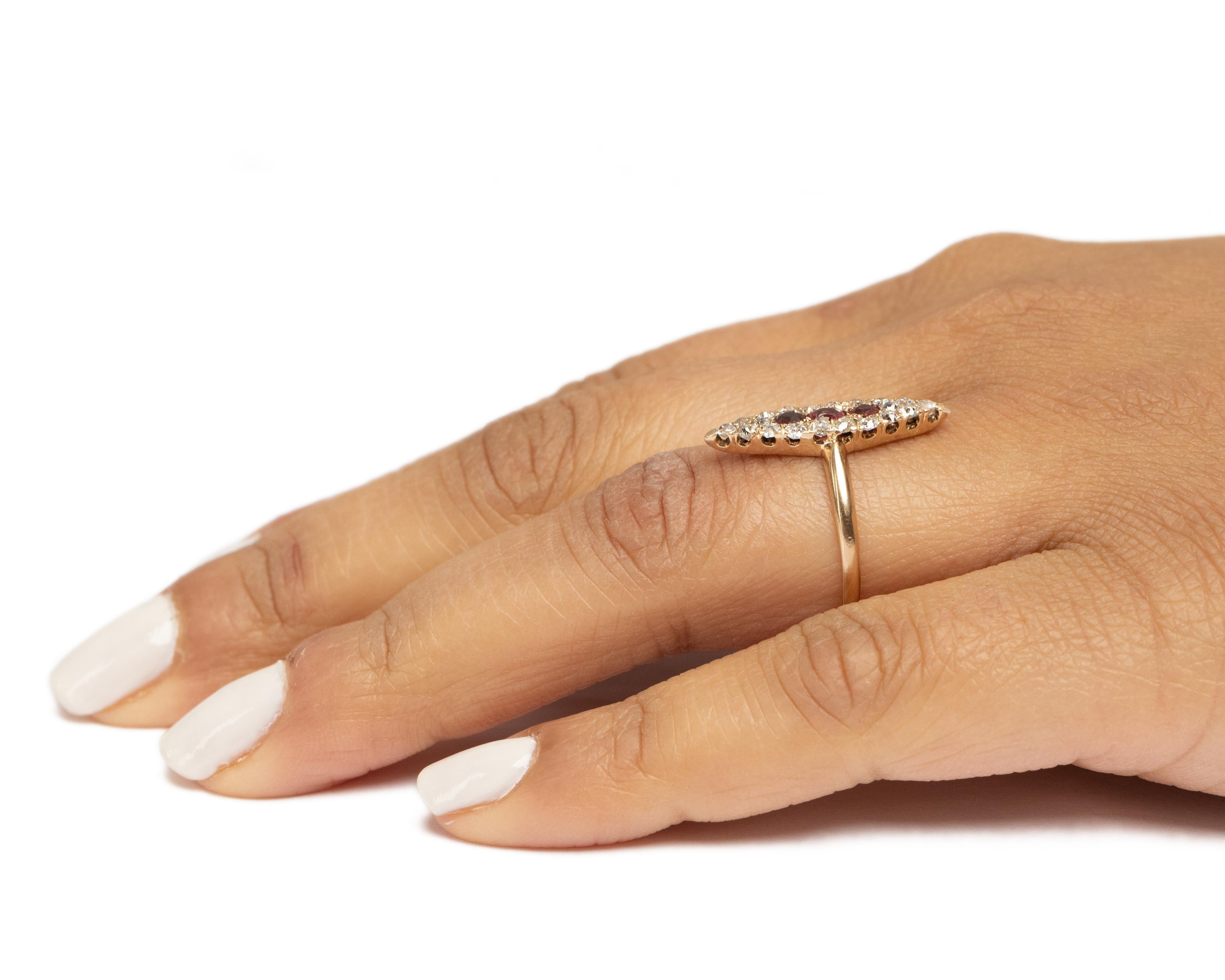 Women's .40 Carat Total Weight Victorian Diamond 14 Karat Rose Gold Engagement Ring For Sale
