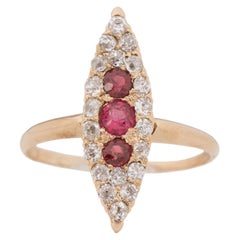 Antique .40 Carat Total Weight Victorian Diamond 14 Karat Rose Gold Engagement Ring