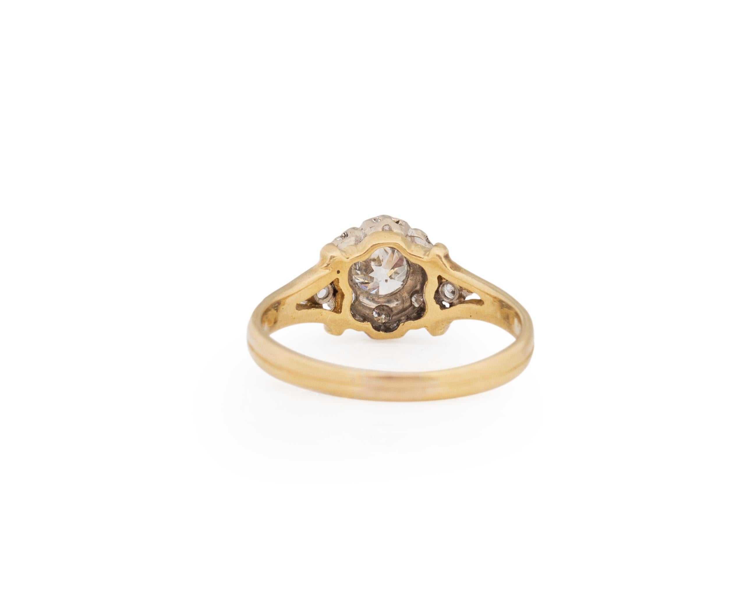 40 Karat viktorianischer Diamant-Verlobungsring aus 18 Karat Gelbgold (Alteuropäischer Schliff) im Angebot