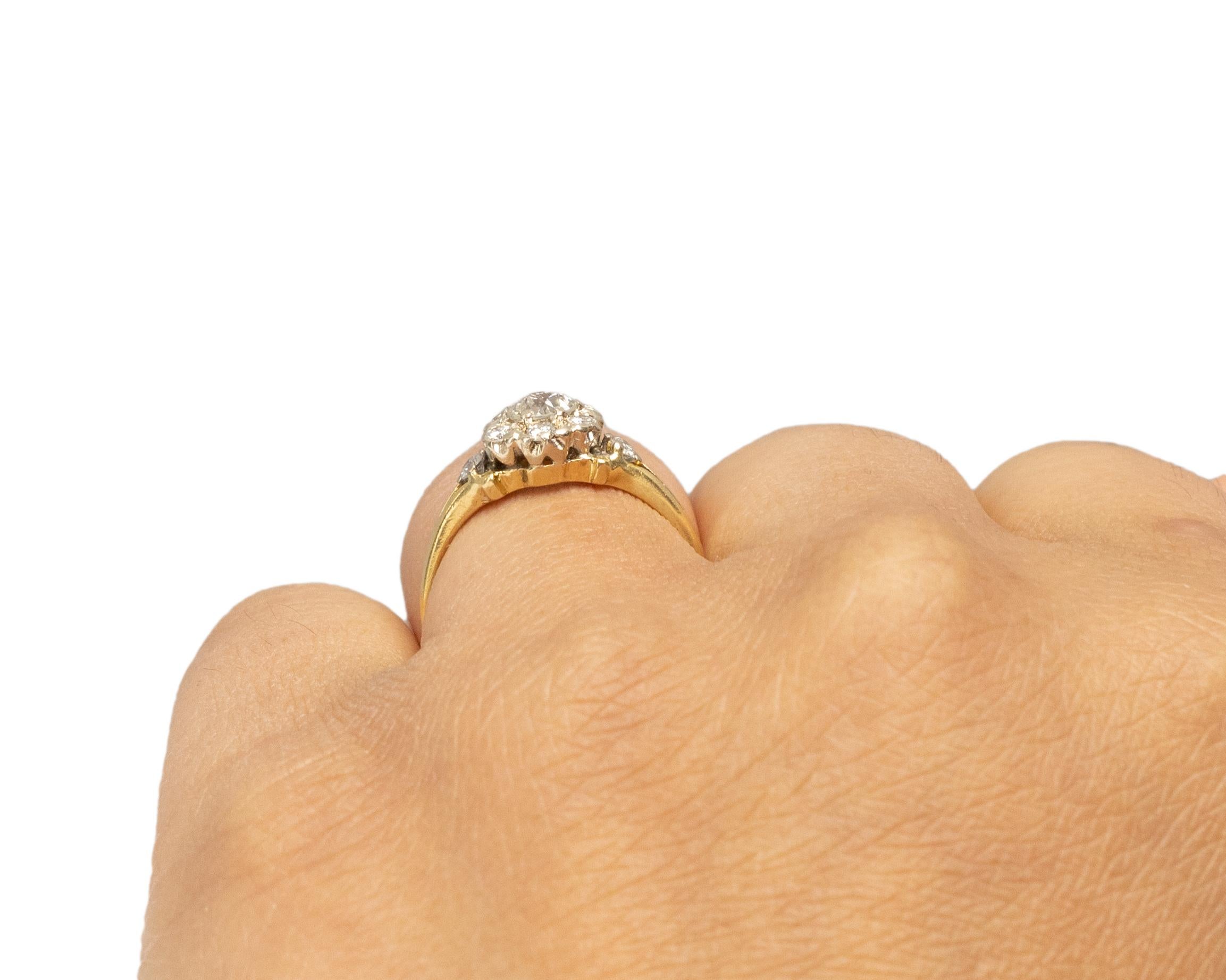 Bague de fiançailles victorienne en or jaune 18 carats avec diamants de 0,40 carat Pour femmes en vente