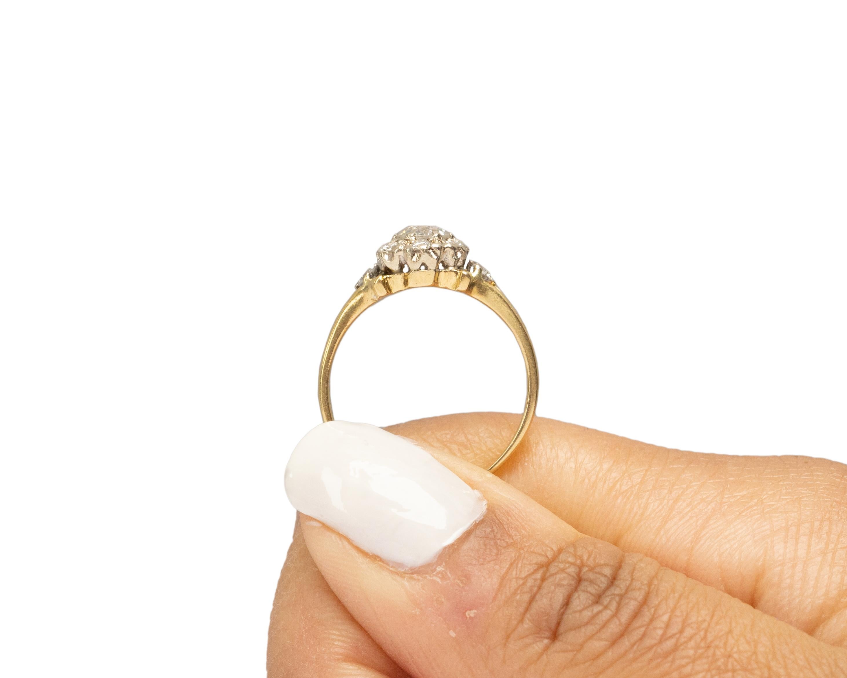 .40 Carat Victorian Diamond 18 Karat Yellow Gold Engagement Ring For Sale 3