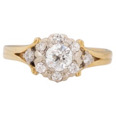 .40 Carat Victorian Diamond 18 Karat Yellow Gold Engagement Ring