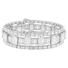 40 Carat Vintage GIA Certified Emerald Cut Diamond Bracelet