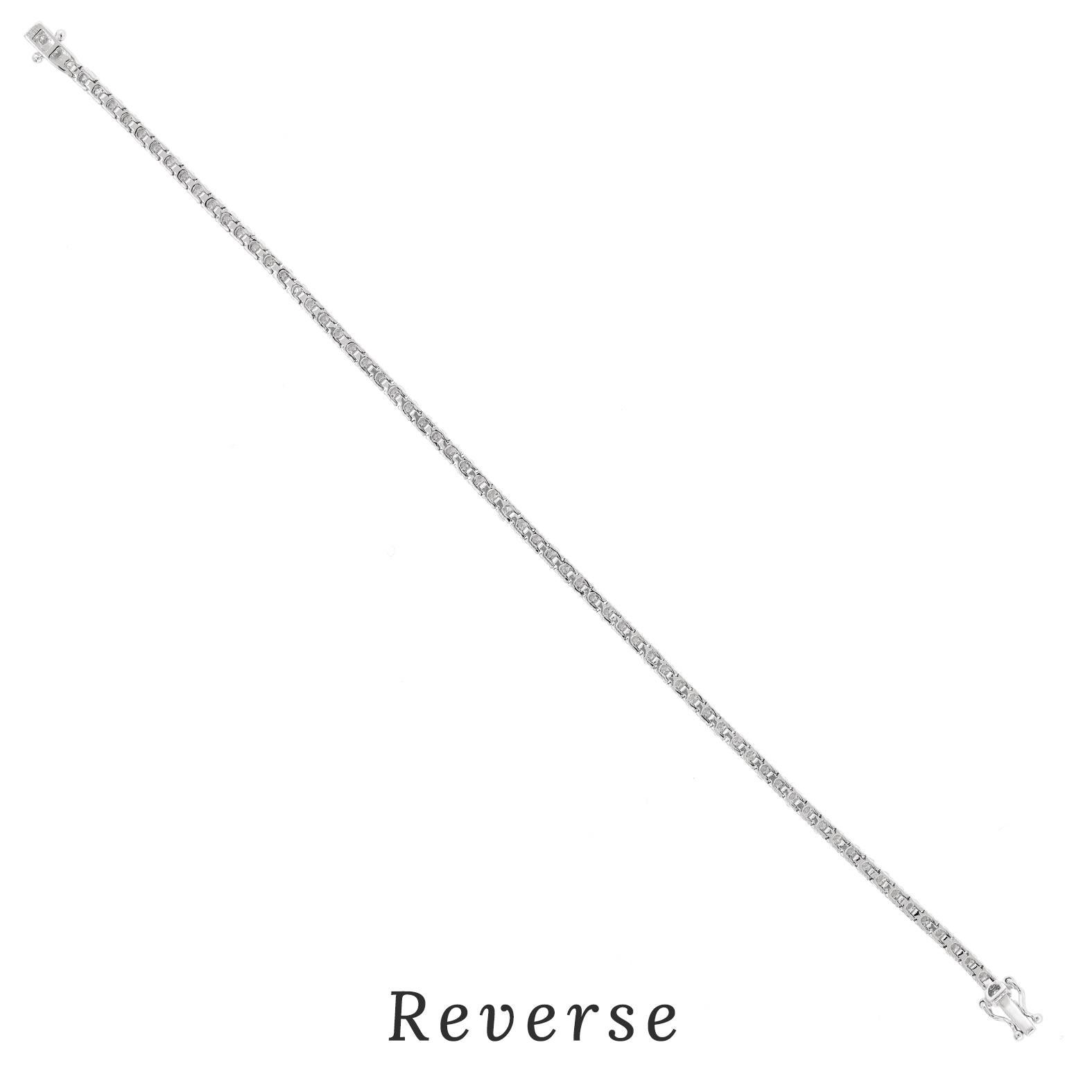 4.0 carats Diamond Line Bracelet For Sale 6