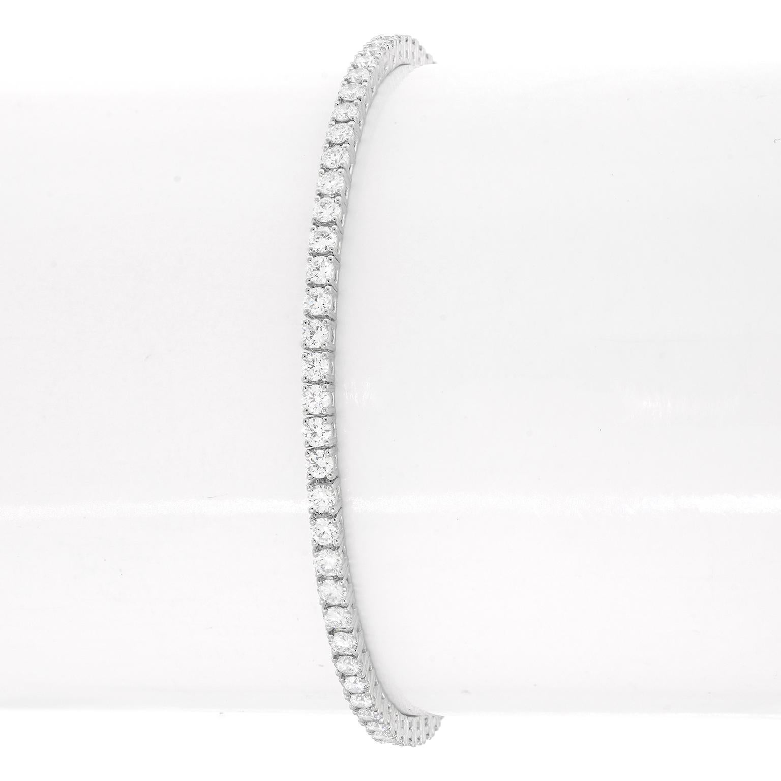 Pulsera Línea Diamante 4,0 quilates Corte redondo en venta