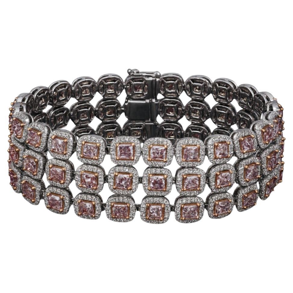 Bracelet en diamant rose de 40 carats en vente