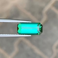 4,0 CRT: turmalina de corte esmeralda, de color verde azulado, para joyería, 13 mm