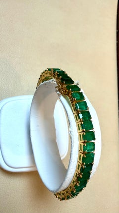40 carati di smeraldo naturale tagliato a smeraldo Bracciale Tennis in oro bianco 14 Kt 7,5"