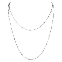 Platinum Diamond by the Yard Link Chain Necklace