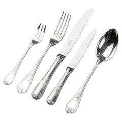 40-Piece set Silver Plated Tableware made by Christofle model Marly 