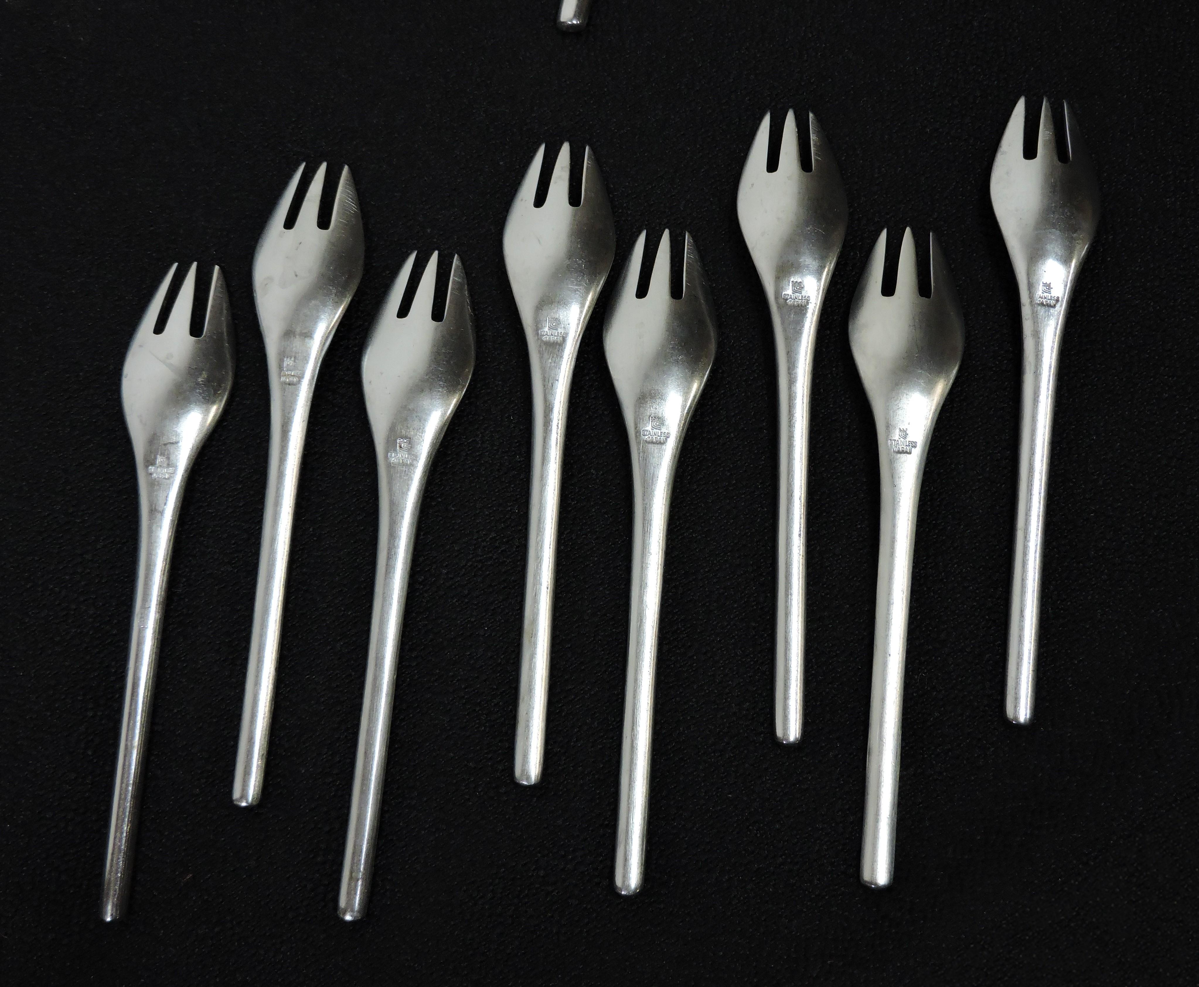 Service for 8 Stanley Roberts Contempra Mid Century Modern Stainless Flatware 3