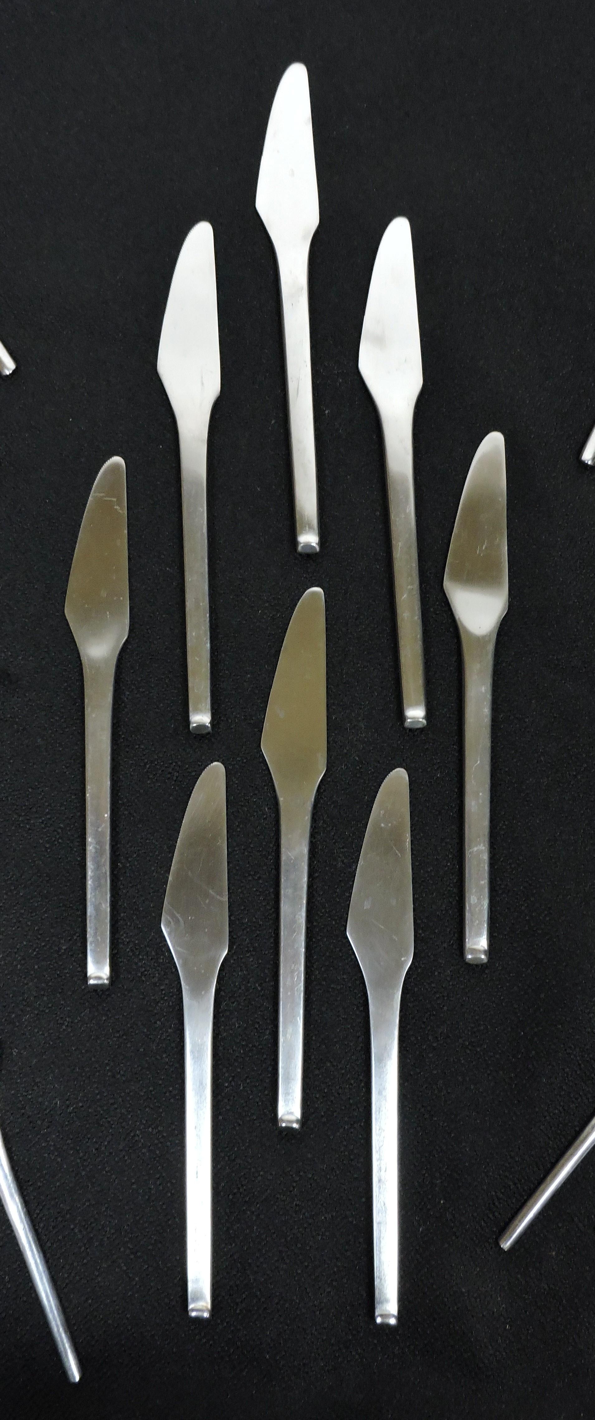 Service for 8 Stanley Roberts Contempra Mid Century Modern Stainless Flatware 4