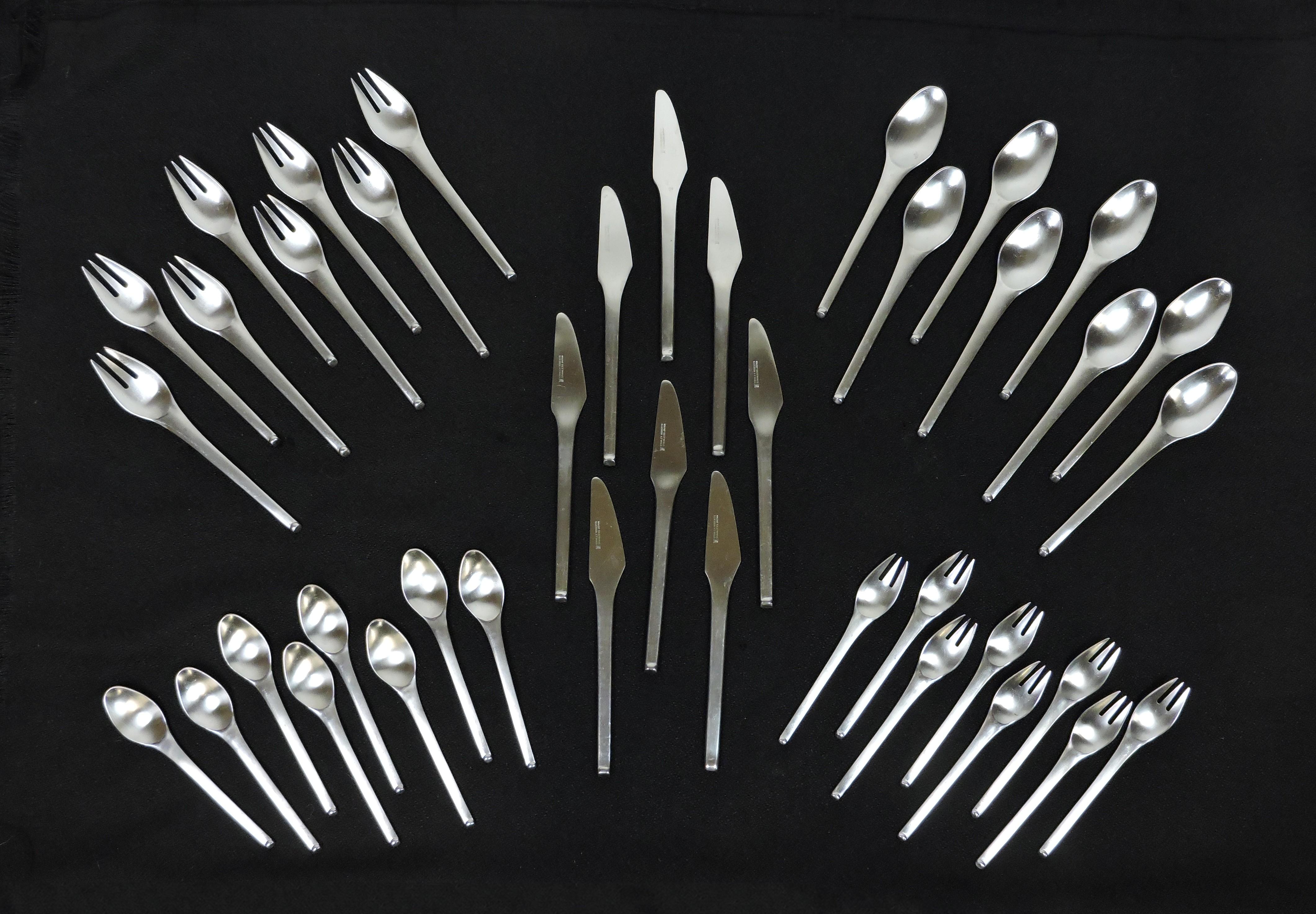 Service for 8 Stanley Roberts Contempra Mid Century Modern Stainless Flatware 7