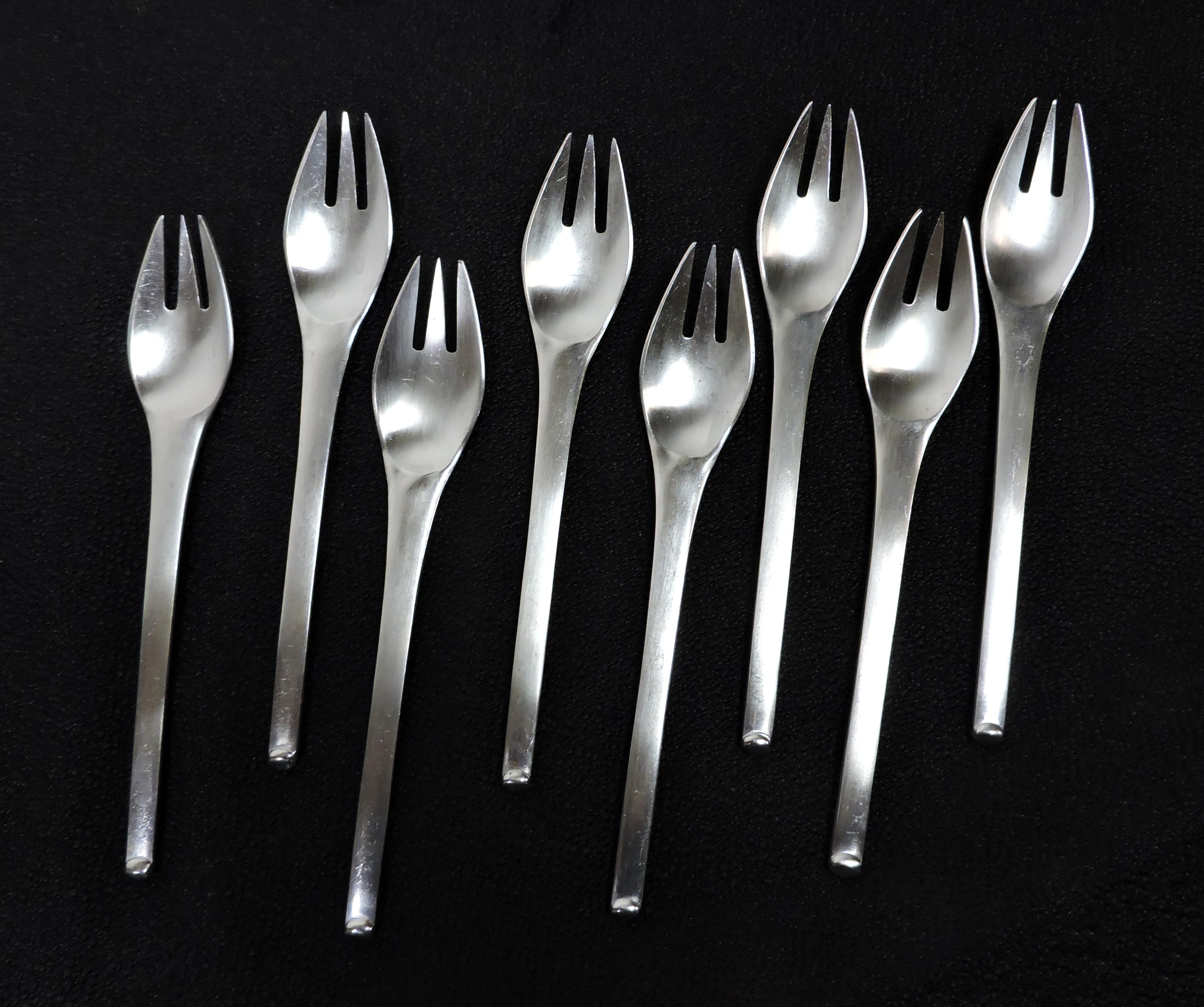 Japanese Service for 8 Stanley Roberts Contempra Mid Century Modern Stainless Flatware