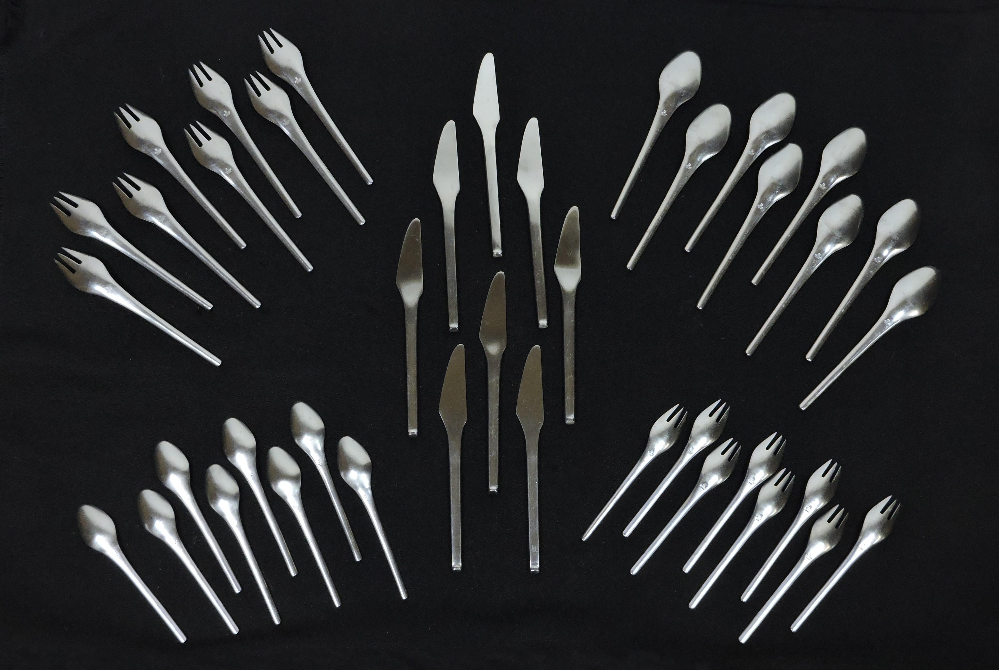 Mid-20th Century Service for 8 Stanley Roberts Contempra Mid Century Modern Stainless Flatware