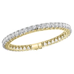 40 pointeurs chacun, diamants de 36 carats, paire de bracelets « Eternity » de la ligne Line, or jaune 14 carats