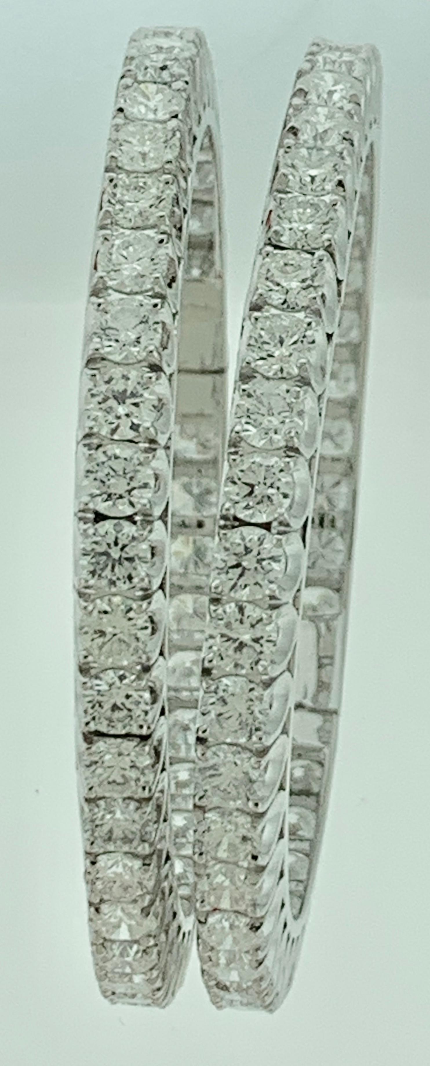 40 Pointer Each, 36 Ct Single Line Eternity 18 Kt Gold and Diamond Bangle, Pair For Sale 2