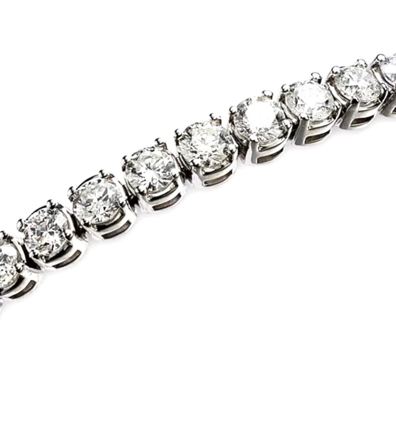 40 Round Diamond 25 Pointer Each Tennis Bracelet in 14 Karat Gold 10 Carat 7 